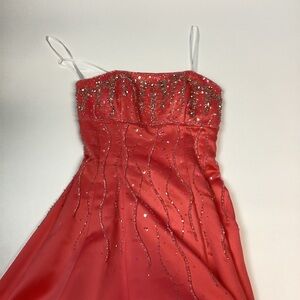 Vintage Cache Women’s Prom Dress Size 1/2 Coral Pink